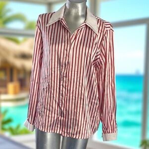 Christine Gerard Red and White Striped women's Shirt size 8